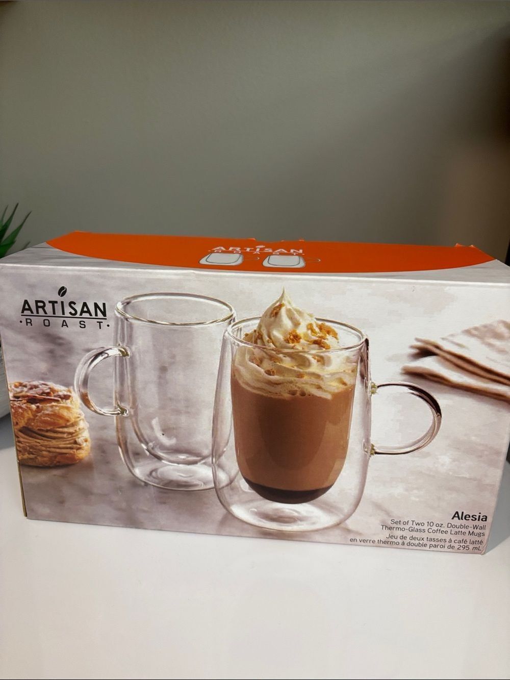 Artisan Clear Double-Wall Glass Coffee Mugs - Set of 2